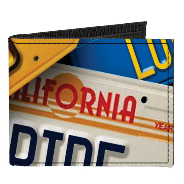 Buckle-Down Canvas Bi-Fold Wallet - Cali License Plates Stacked