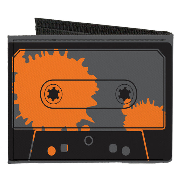 Buckle-Down Canvas Bi-Fold Wallet - Cassette Splatter Gray Orange