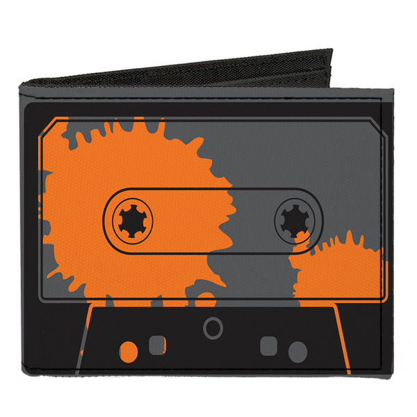 Buckle-Down Canvas Bi-Fold Wallet - Cassette Splatter Gray Orange