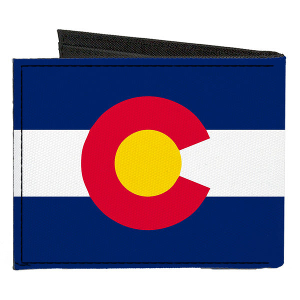 Buckle-Down Canvas Bi-Fold Wallet - Colorado Flag Logo Centered