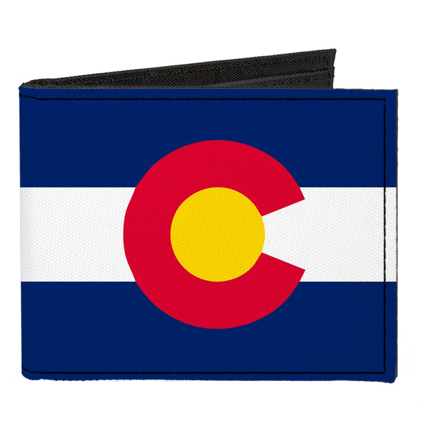 Buckle-Down Canvas Bi-Fold Wallet - Colorado Flag Logo Centered