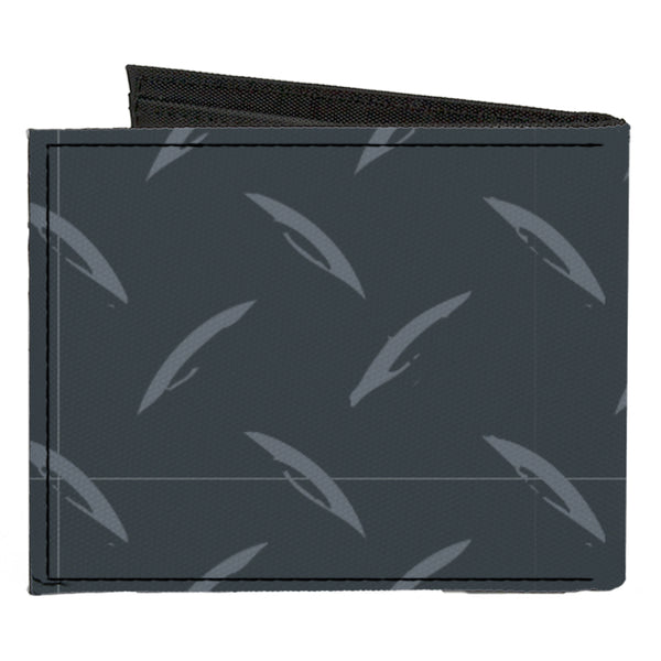 Buckle-Down Canvas Bi-Fold Wallet - Diamond Plate Grays
