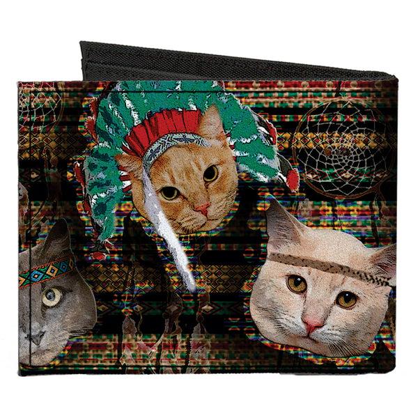 Buckle-Down Canvas Bi-Fold Wallet - Dream Catcher Cats