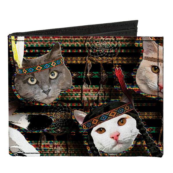 Buckle-Down Canvas Bi-Fold Wallet - Dream Catcher Cats