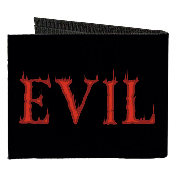 Buckle-Down Canvas Bi-Fold Wallet - Evil Flaming Black Red