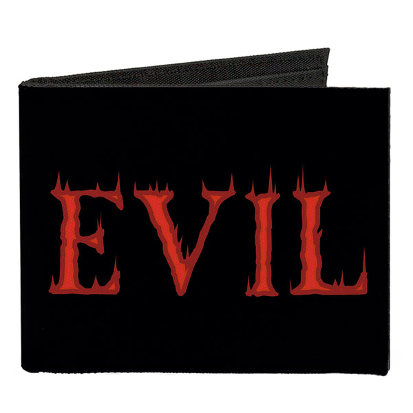 Buckle-Down Canvas Bi-Fold Wallet - Evil Flaming Black Red