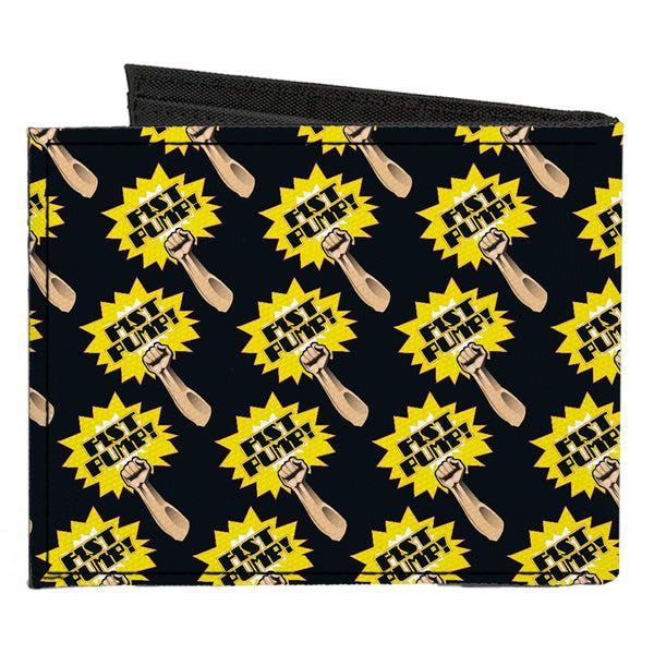 Buckle-Down Canvas Bi-Fold Wallet - Fist Pump Black Yellow