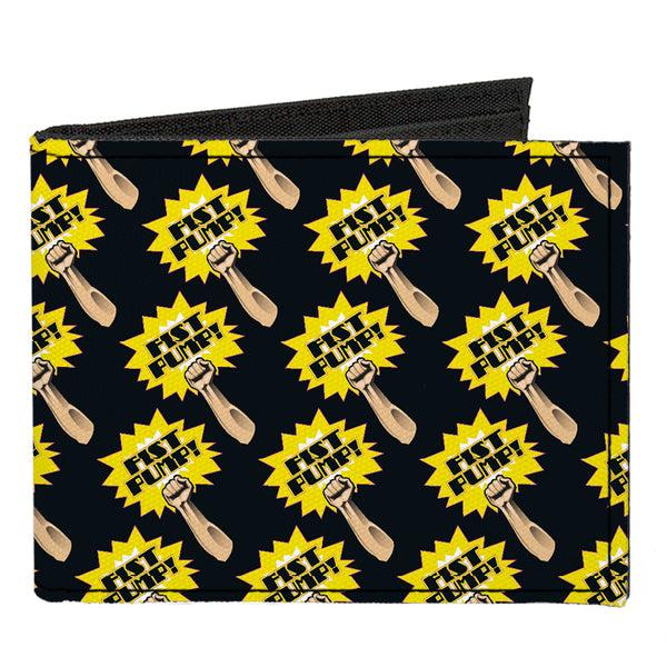Buckle-Down Canvas Bi-Fold Wallet - Fist Pump Black Yellow