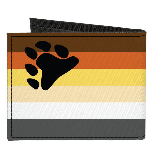 Buckle-Down Canvas Bi-Fold Wallet - Flag Bear Pride2 Black Brown Orange Yellow Tan White Gray Black