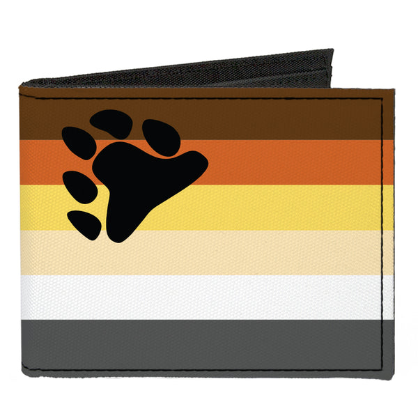 Buckle-Down Canvas Bi-Fold Wallet - Flag Bear Pride2 Black Brown Orange Yellow Tan White Gray Black