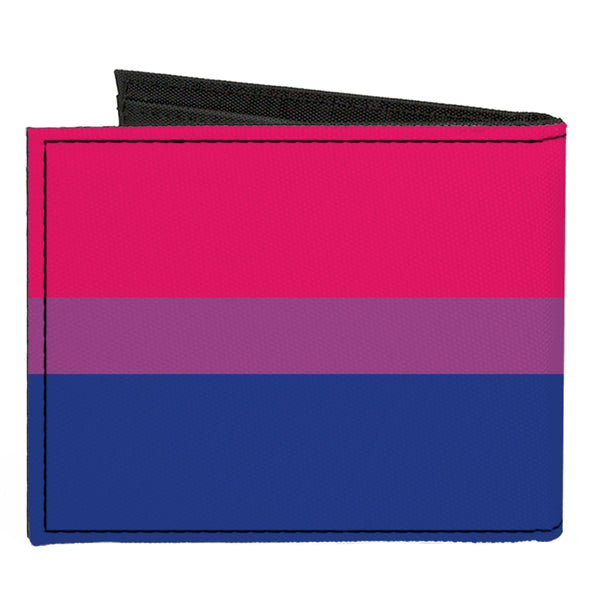 Buckle-Down Canvas Bi-Fold Wallet - Flag Bisexual Pink Purple Blue