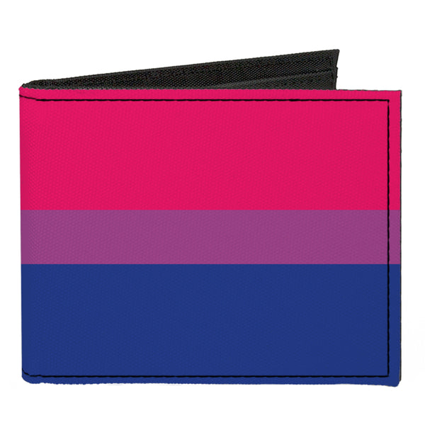 Buckle-Down Canvas Bi-Fold Wallet - Flag Bisexual Pink Purple Blue