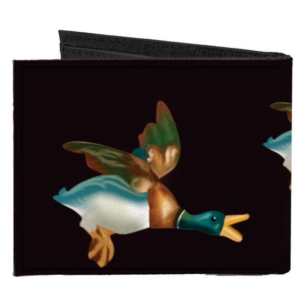 Buckle-Down Canvas Bi-Fold Wallet - Flying Mallards Burgundy