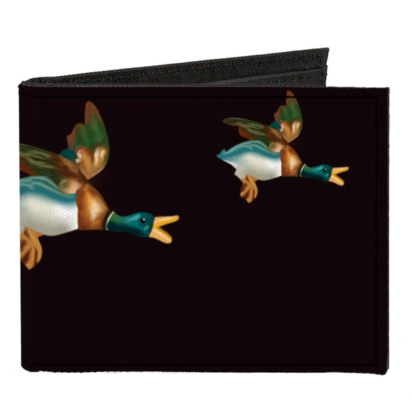 Buckle-Down Canvas Bi-Fold Wallet - Flying Mallards Burgundy