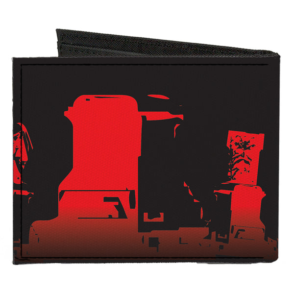Buckle-Down Canvas Bi-Fold Wallet - Graveyard Black Red