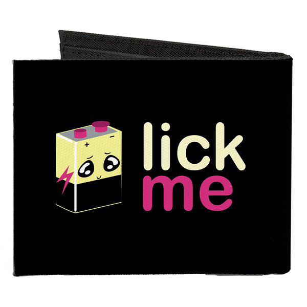 Buckle-Down Canvas Bi-Fold Wallet - LICK ME Battery Cartoon