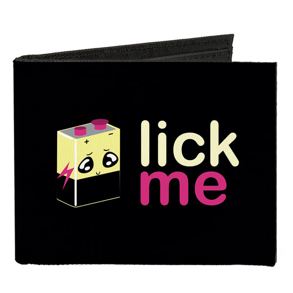 Buckle-Down Canvas Bi-Fold Wallet - LICK ME Battery Cartoon