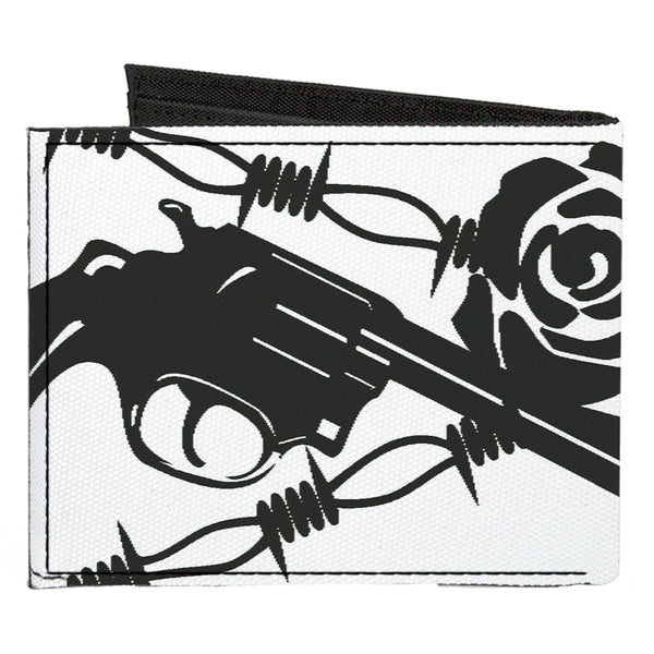 Buckle-Down Canvas Bi-Fold Wallet - Madness White Black