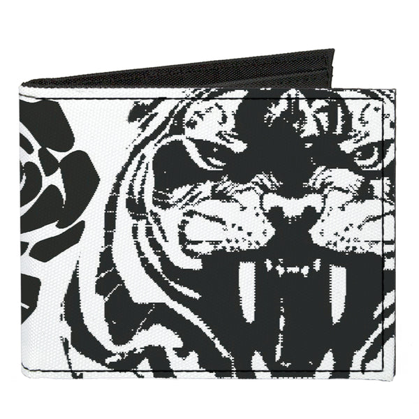 Buckle-Down Canvas Bi-Fold Wallet - Madness White Black
