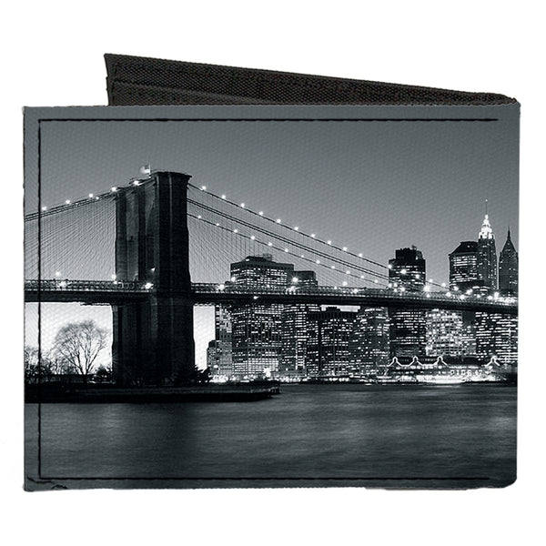 Buckle-Down Canvas Bi-Fold Wallet - NEW YORK Brooklyn Bridge Skyline