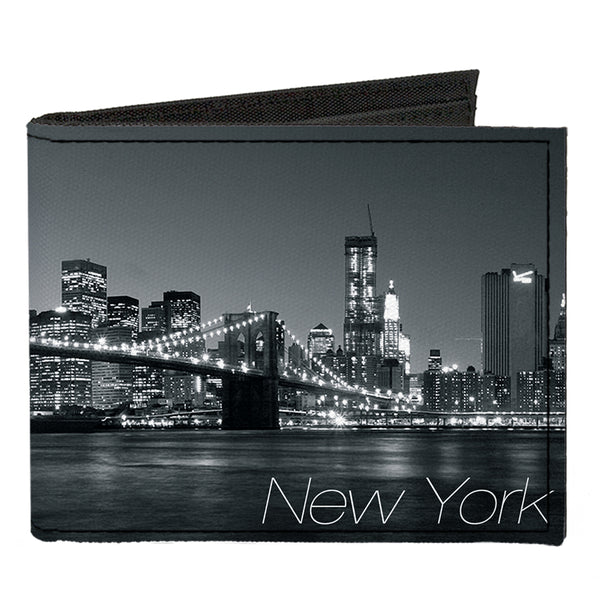 Buckle-Down Canvas Bi-Fold Wallet - NEW YORK Brooklyn Bridge Skyline