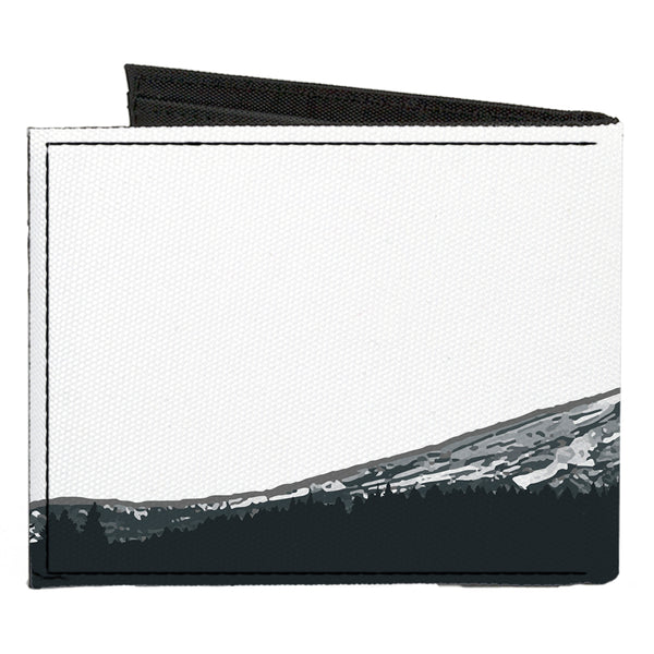 Buckle-Down Canvas Bi-Fold Wallet - Orgeon MT. HOOD Scenery White Grays