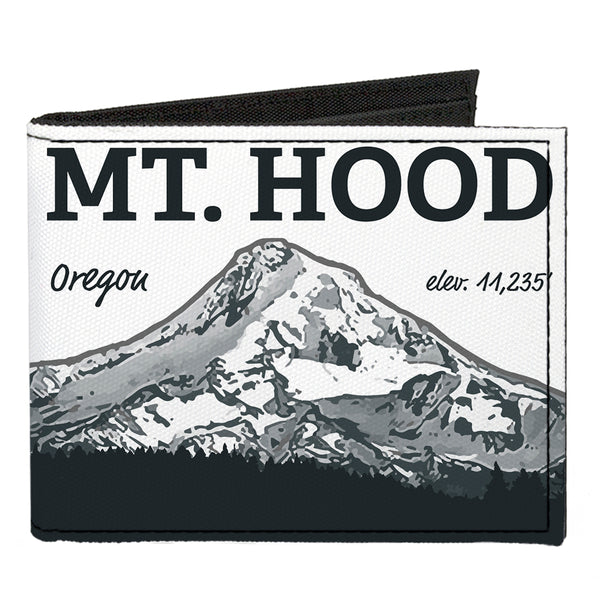Buckle-Down Canvas Bi-Fold Wallet - Orgeon MT. HOOD Scenery White Grays