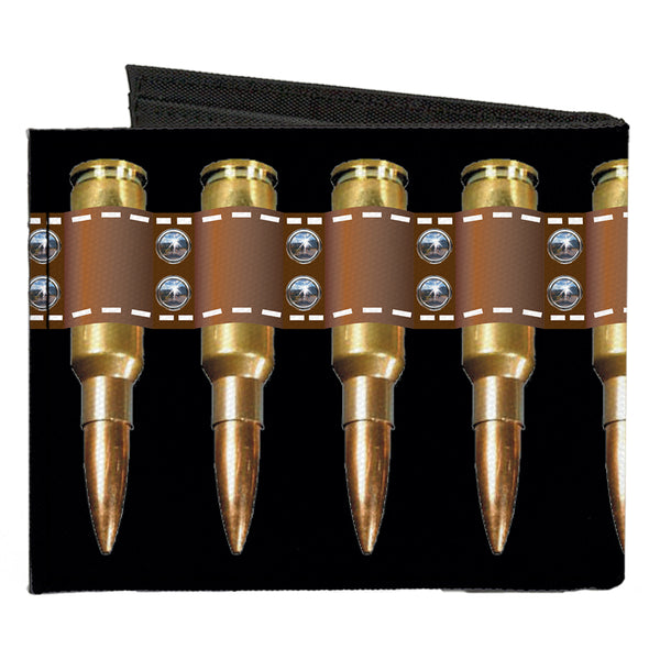 Buckle-Down Canvas Bi-Fold Wallet - Printed Bullets Pattern