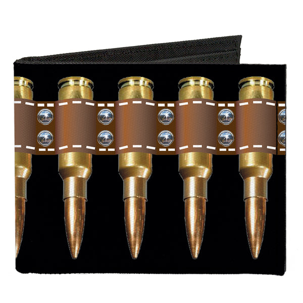 Buckle-Down Canvas Bi-Fold Wallet - Printed Bullets Pattern