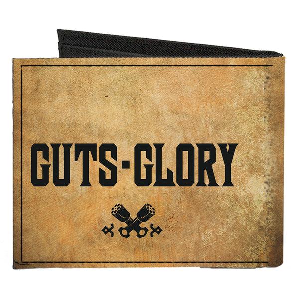 Buckle-Down Canvas Bi-Fold Wallet - RAM Logo + GUTS-GLORY Pistons Weathered Black