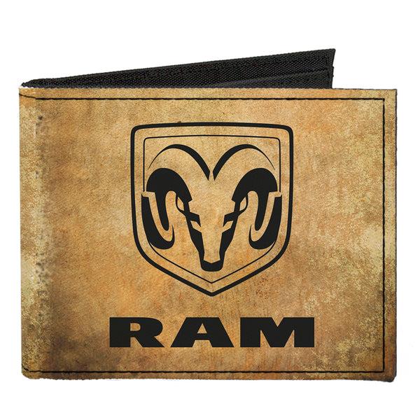 Buckle-Down Canvas Bi-Fold Wallet - RAM Logo + GUTS-GLORY Pistons Weathered Black