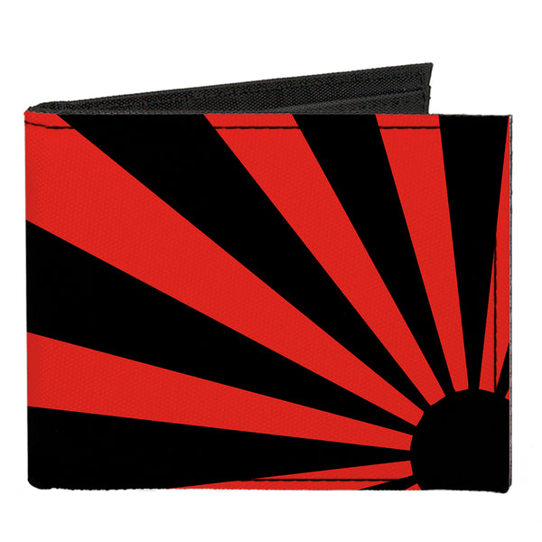 Buckle-Down Canvas Bi-Fold Wallet - Rising Sun Red Black