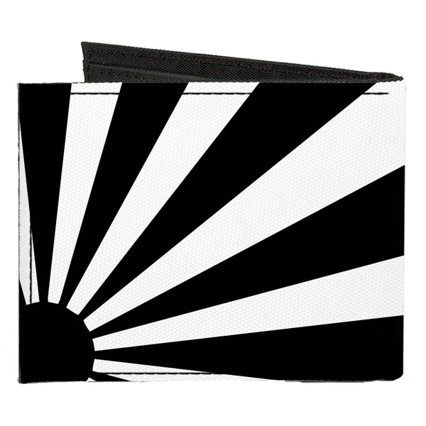 Buckle-Down Canvas Bi-Fold Wallet - Rising Sun White Black