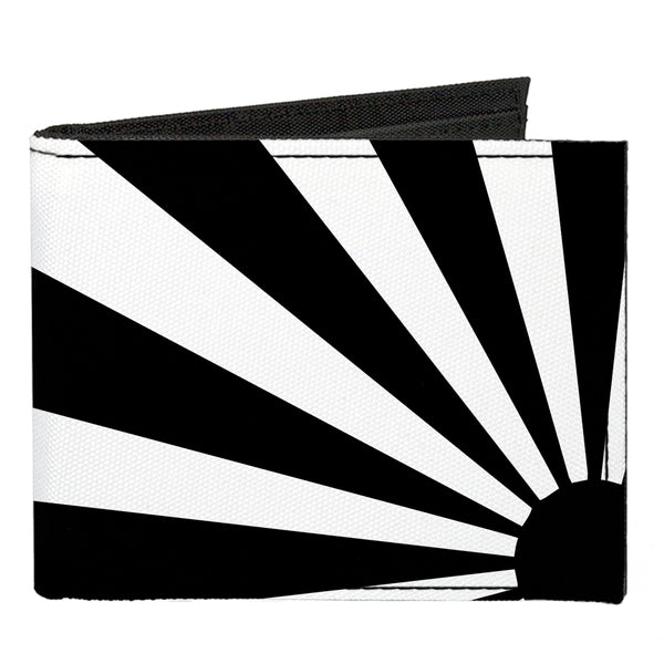 Buckle-Down Canvas Bi-Fold Wallet - Rising Sun White Black
