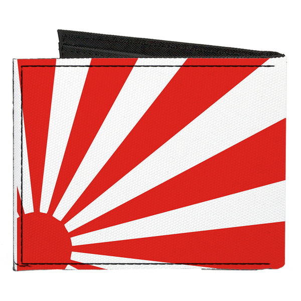 Buckle-Down Canvas Bi-Fold Wallet - Rising Sun White Red