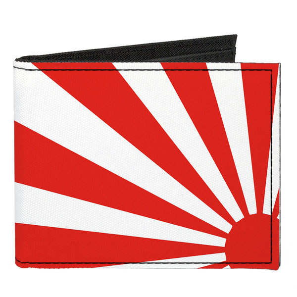 Buckle-Down Canvas Bi-Fold Wallet - Rising Sun White Red
