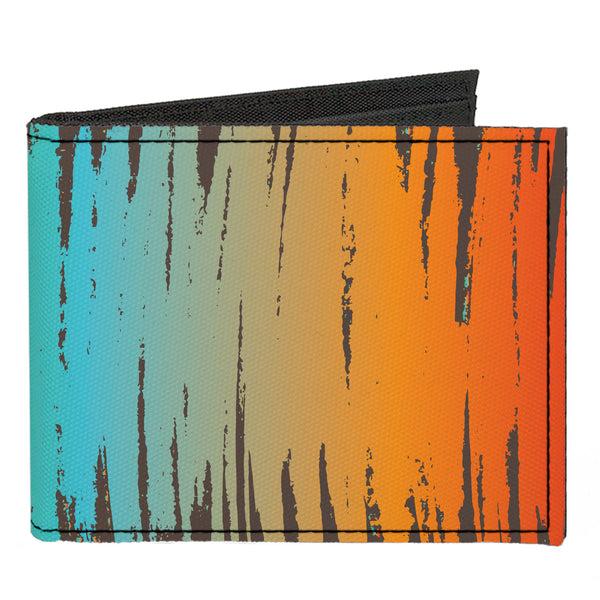 Buckle-Down Canvas Bi-Fold Wallet - Scribble Zarape Fade Brown/Multi Color