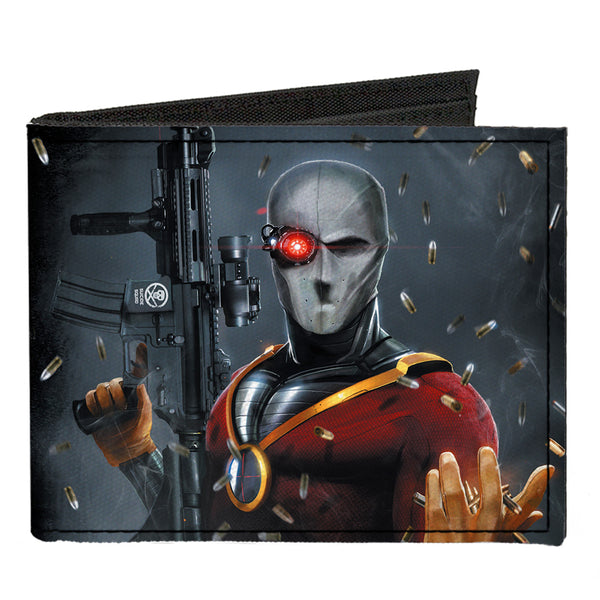 Buckle-Down Canvas Bi-Fold Wallet - Secret Six Issue #15 Deadshot Cover Pose Bullets Scattered