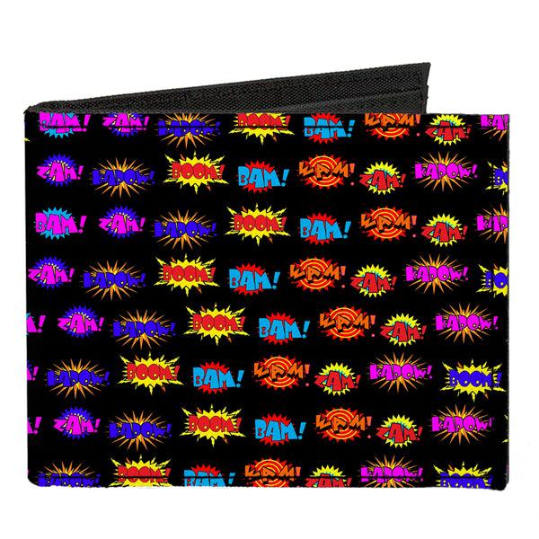 Buckle-Down Canvas Bi-Fold Wallet - Sound Effects Black Multi Color