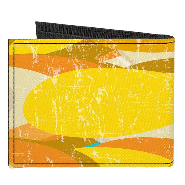 Buckle-Down Canvas Bi-Fold Wallet - Spots Stacked Weathered Yellows/Browns