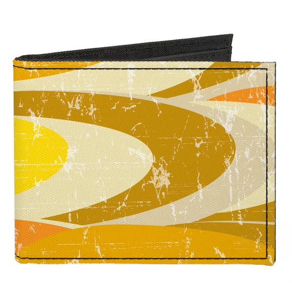 Buckle-Down Canvas Bi-Fold Wallet - Spots Stacked Weathered Yellows/Browns