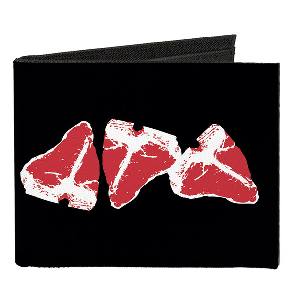 Buckle-Down Canvas Bi-Fold Wallet - Steaks w MEAT Text