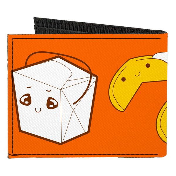 Buckle-Down Canvas Bi-Fold Wallet - Take Out Fortune Cookies Orange