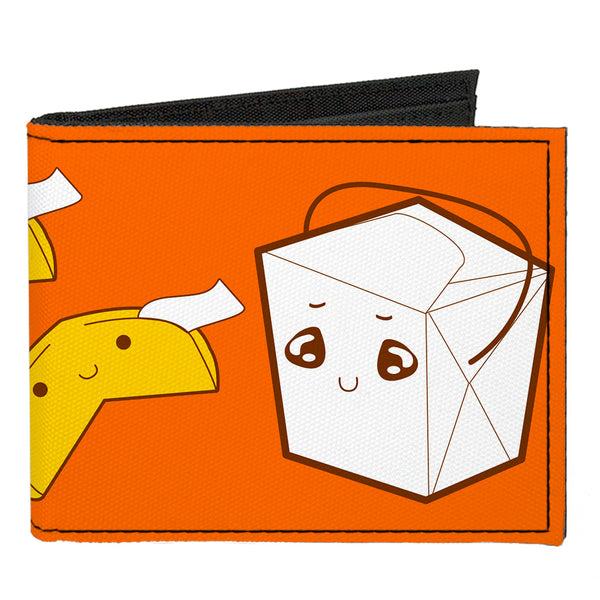 Buckle-Down Canvas Bi-Fold Wallet - Take Out Fortune Cookies Orange