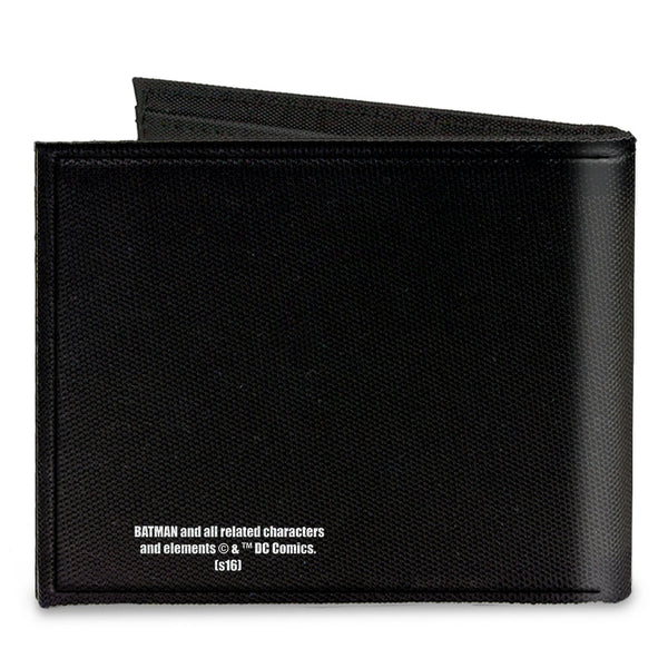 Buckle-Down Canvas Bi-Fold Wallet - THE JOKER FOR PRESIDENT Seal Black White Blue Red