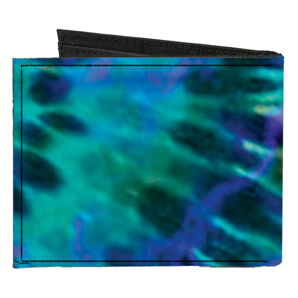 Buckle-Down Canvas Bi-Fold Wallet - Tie Dye Green Blue Purple