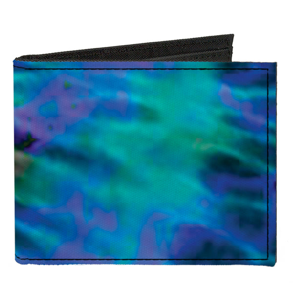 Buckle-Down Canvas Bi-Fold Wallet - Tie Dye Green Blue Purple