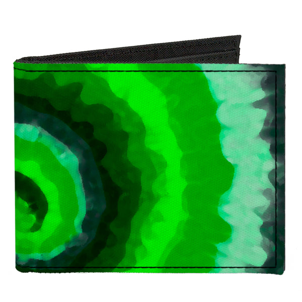Buckle-Down Canvas Bi-Fold Wallet - Tie Dye Swirl Green Blue Purple