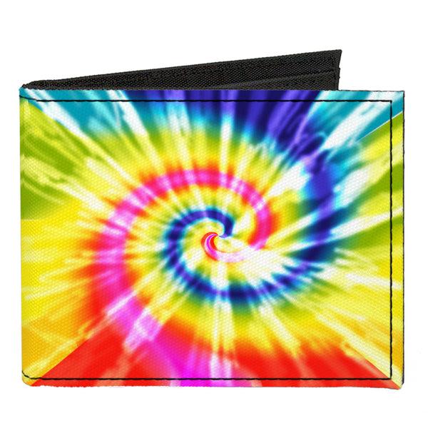 Buckle-Down Canvas Bi-Fold Wallet - Tie Dye Swirl Multi Color White