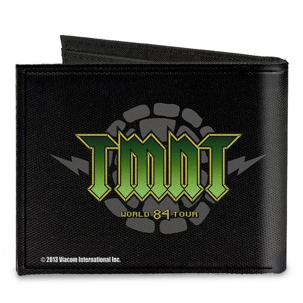 Buckle-Down Canvas Bi-Fold Wallet - TMNT-GET YOUR SHELL ON + TMNT WORLD TOUR 84 Black Gray Green